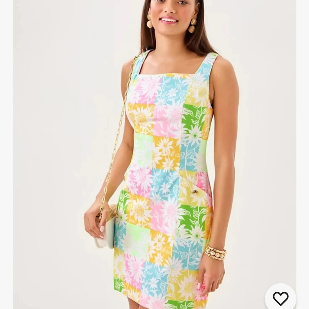 NWT 10 Lilly Pulitzer The Lilly Shift Dress Multi Via Sunny Sunflowers